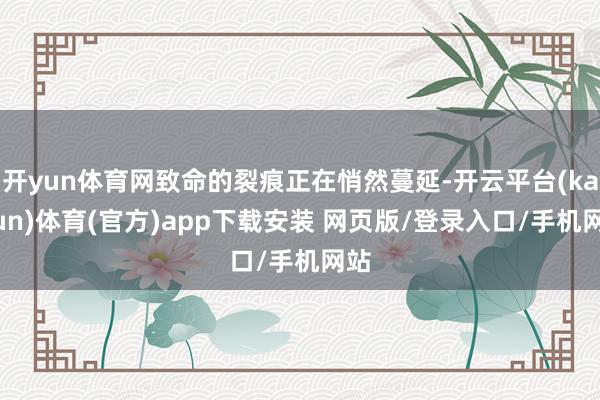 开yun体育网致命的裂痕正在悄然蔓延-开云平台(kaiyun)体育(官方)app下载安装 网页版/登录入口/手机网站