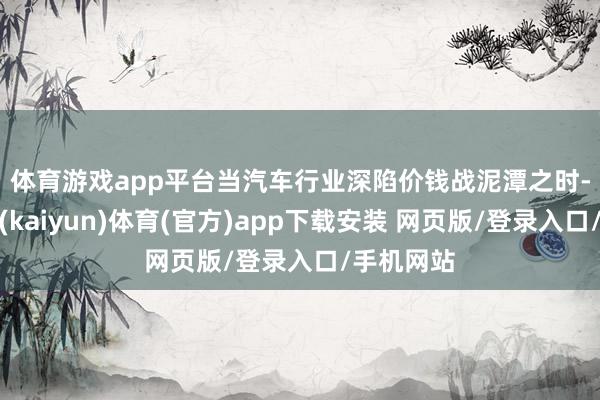 体育游戏app平台　　当汽车行业深陷价钱战泥潭之时-开云平台(kaiyun)体育(官方)app下载安装 网页版/登录入口/手机网站