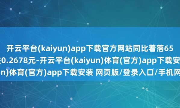 开云平台(kaiyun)app下载官方网站同比着落65.02%；基本每股收益0.2678元-开云平台(kaiyun)体育(官方)app下载安装 网页版/登录入口/手机网站